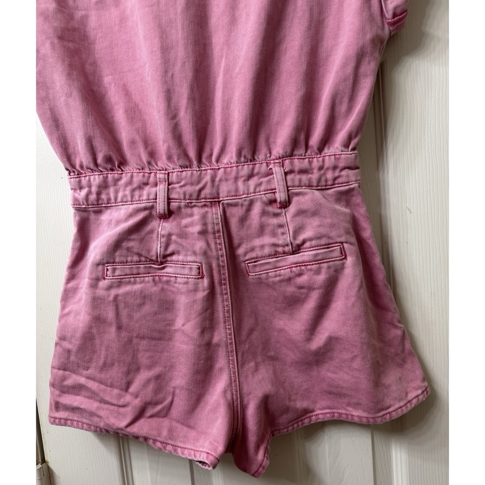 Blanknyc Pink Cotton Button Front Romper, Size XS PREOWNED‎ - Picture 9 of 14
